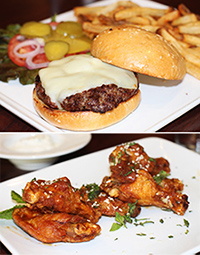 Bison Burger and Mojito Wings