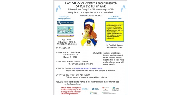 Lions STEPS for Pediatric Cancer Research