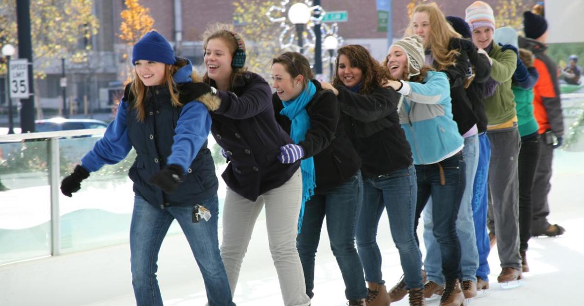 Ice-skating at Riverscape, downtown Dayton