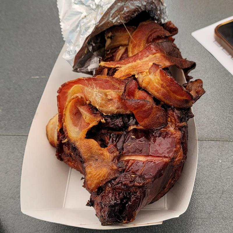 Amber Rose:  Bacon Wrapped Smoked Turkey Leg - Bacon Fest 2024