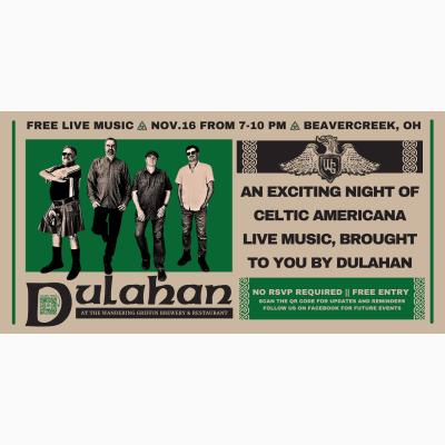 Celtic/Americana band DULAHAN FREE CONCERT at the Wandering Griffin