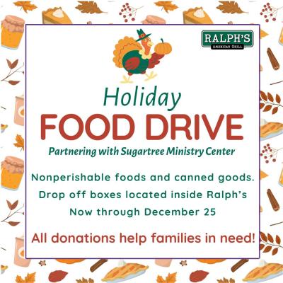 Holiday Food Drive at Ralph's American Grill