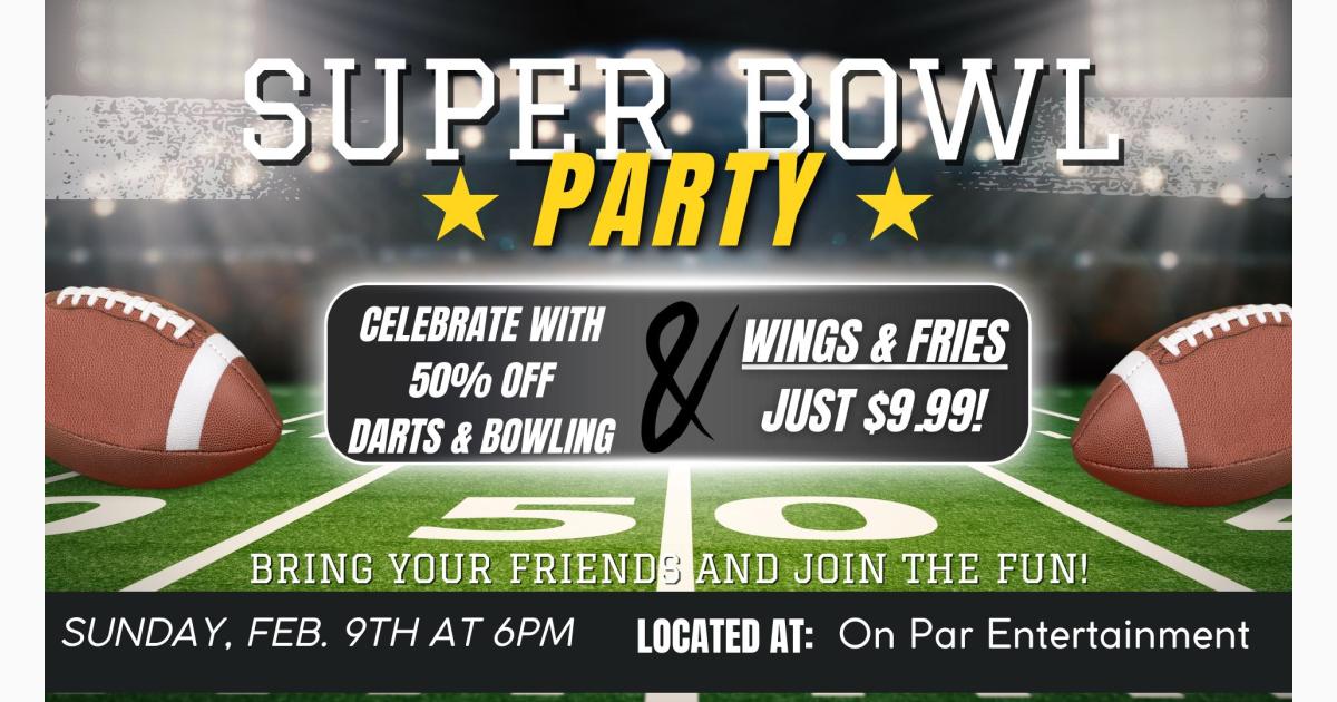 Super Bowl Watch Party: $9.99 Wing Platter & 50% Off Darts & Bowling