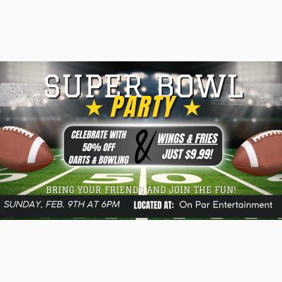 Super Bowl Watch Party: $9.99 Wing Platter & 50% Off Darts & Bowling