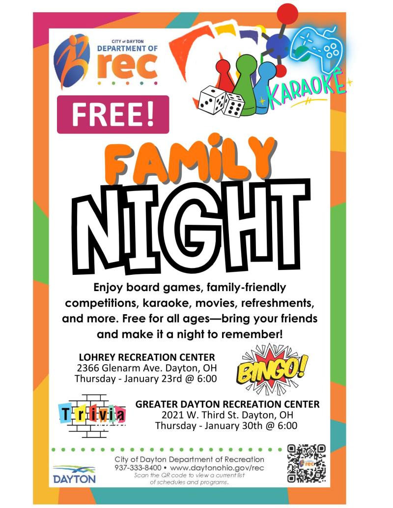 Family Game Night - Greater Dayton Recreation Center