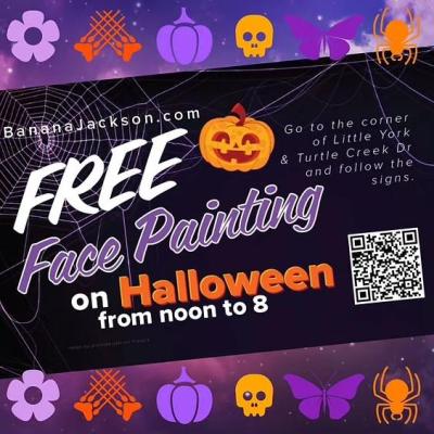 Free Face Painting on Halloween 2024