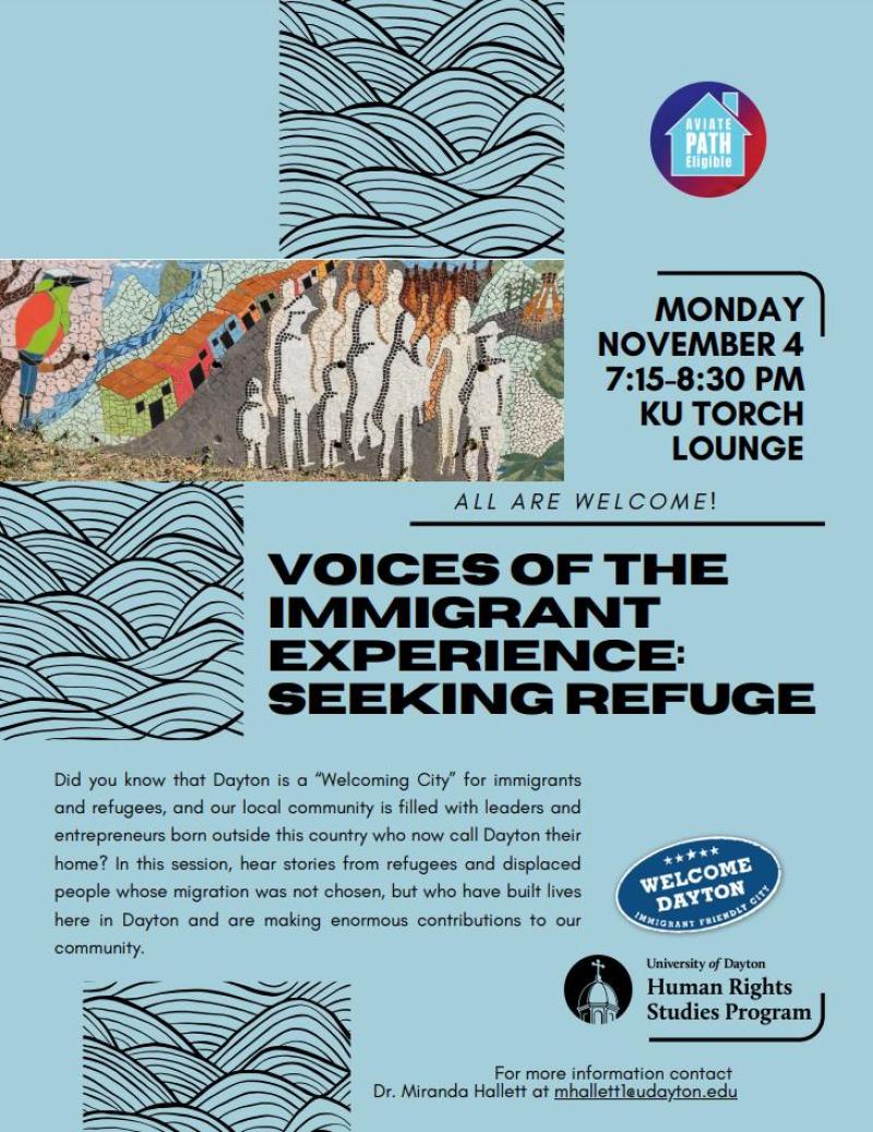 poster - VOICES OF THE IMMIGRANT EXPERIENCE: SEEKING REFUGE