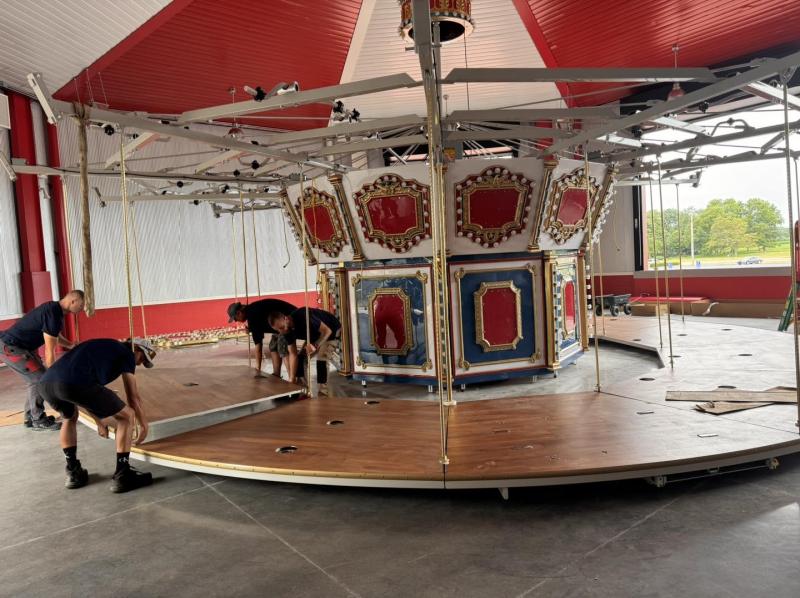 Construction of the carousel at Young's Jersey Dairy
