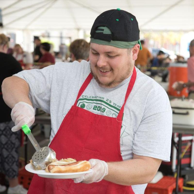 Tasty picnic fare being served at Germanfest